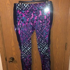 Teal and pink work out pants